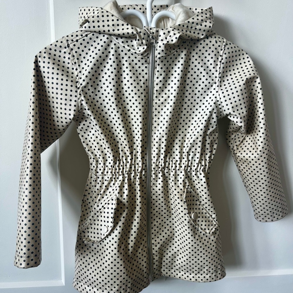 C&C California Kids Raincoat - Cream with Black Dots